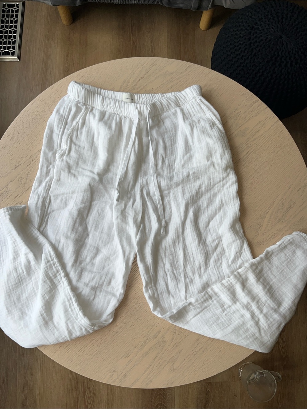 Wilfred Free White Elastic Waist Cotton Pants